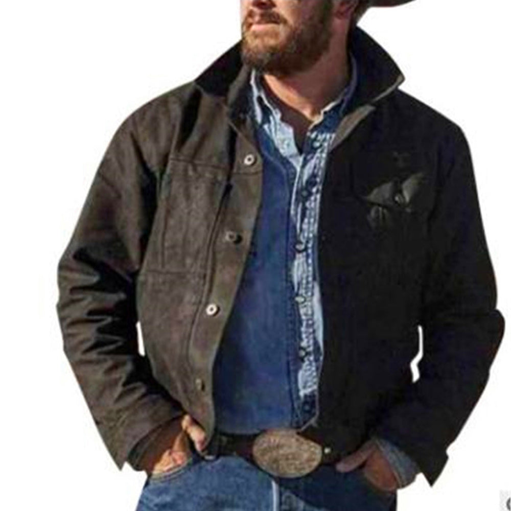 Macymars™ Men's Casual Solid Color Washed Jacket