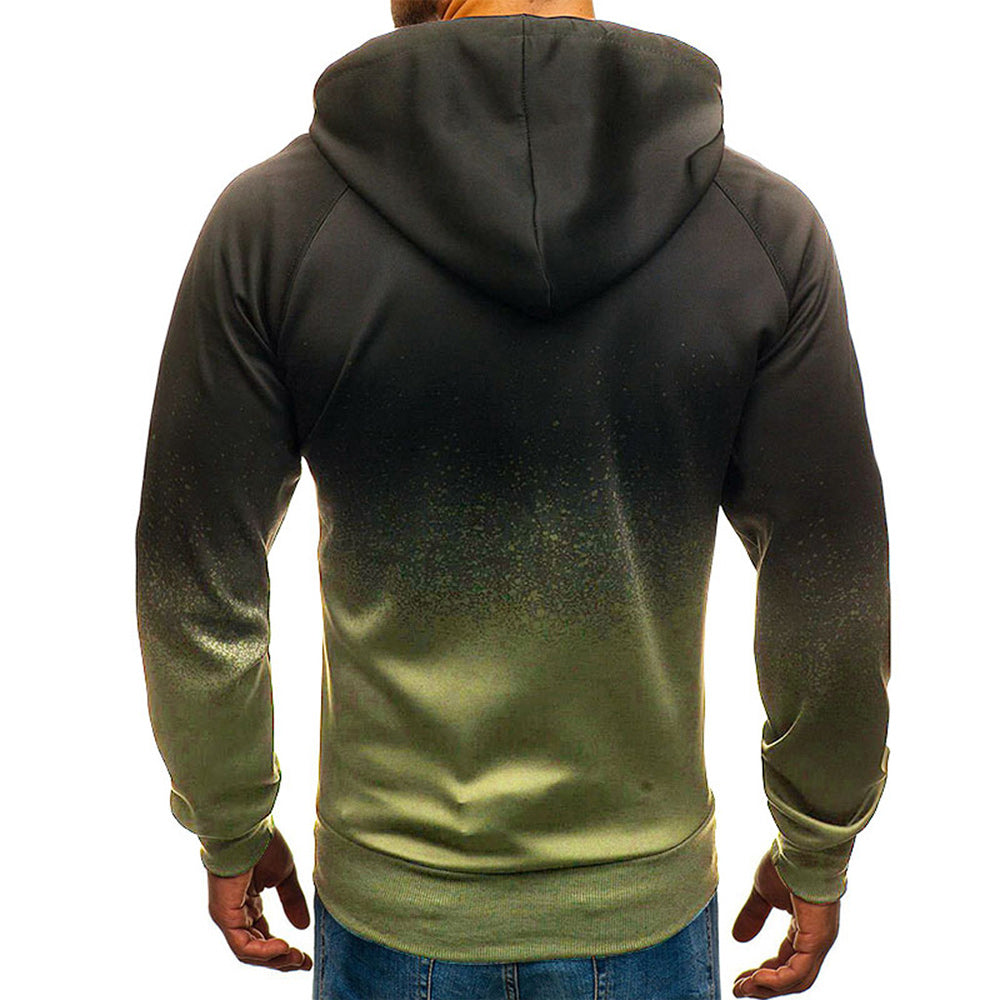 Macymars™ Men's Gradient Print Hooded Zip Sweatshirt Jacket