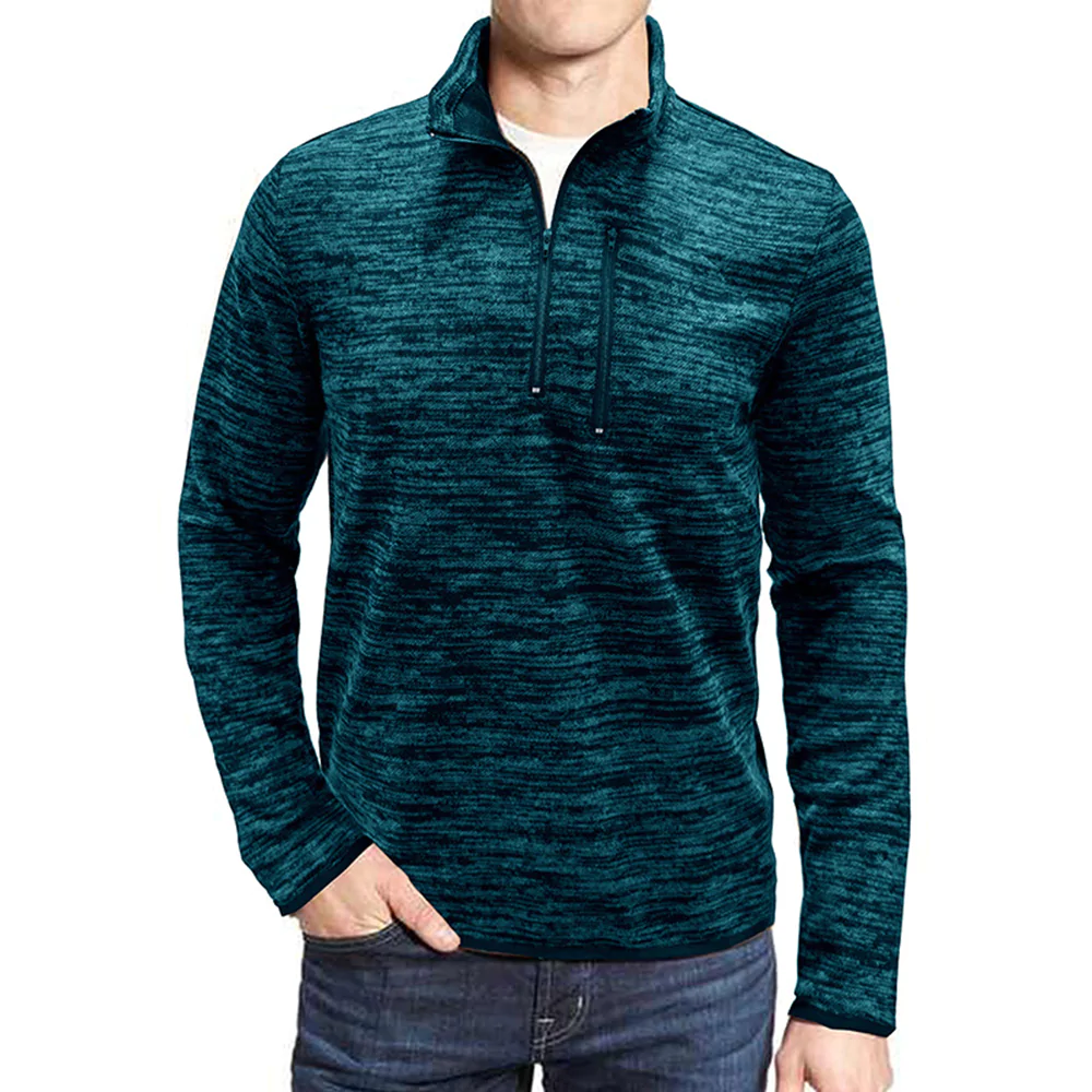 Macymars™ Men's Stand Collar Long Sleeve Pullover with Zipper