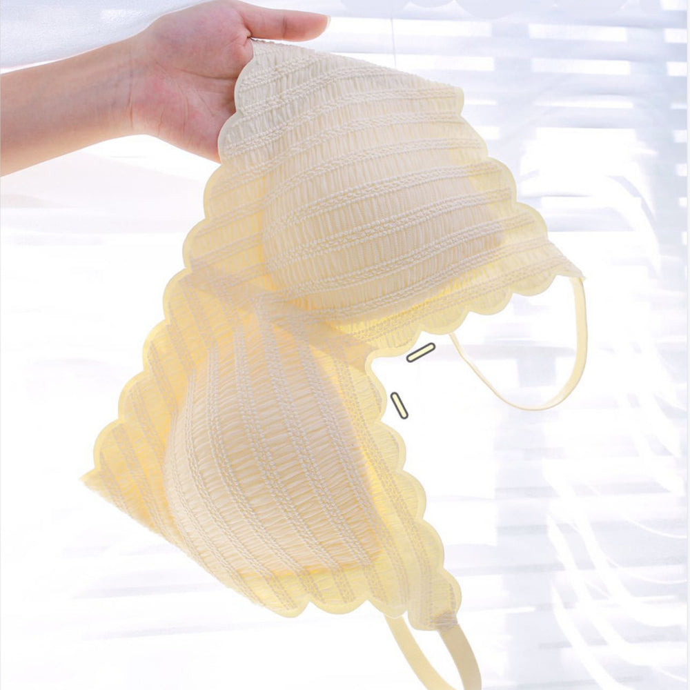 Macymars™ Twill Bubble Yarn Latex Wave Edge Bra