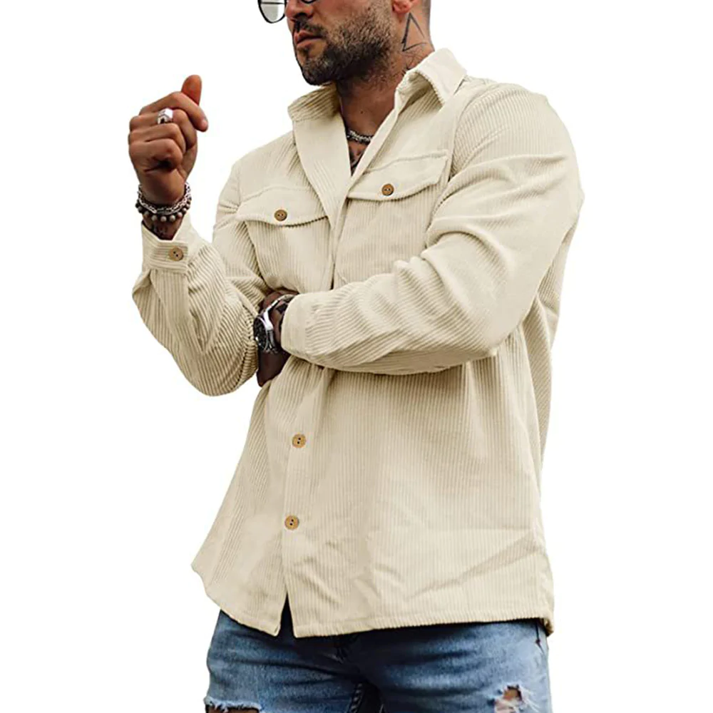 Macymars™ Men's Flap Pocket Lapel Corduroy Coat