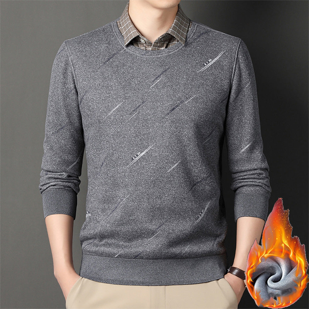 Macymars™ Men's Knitted Fake Two-Piece Bottoming Shirt Sweater