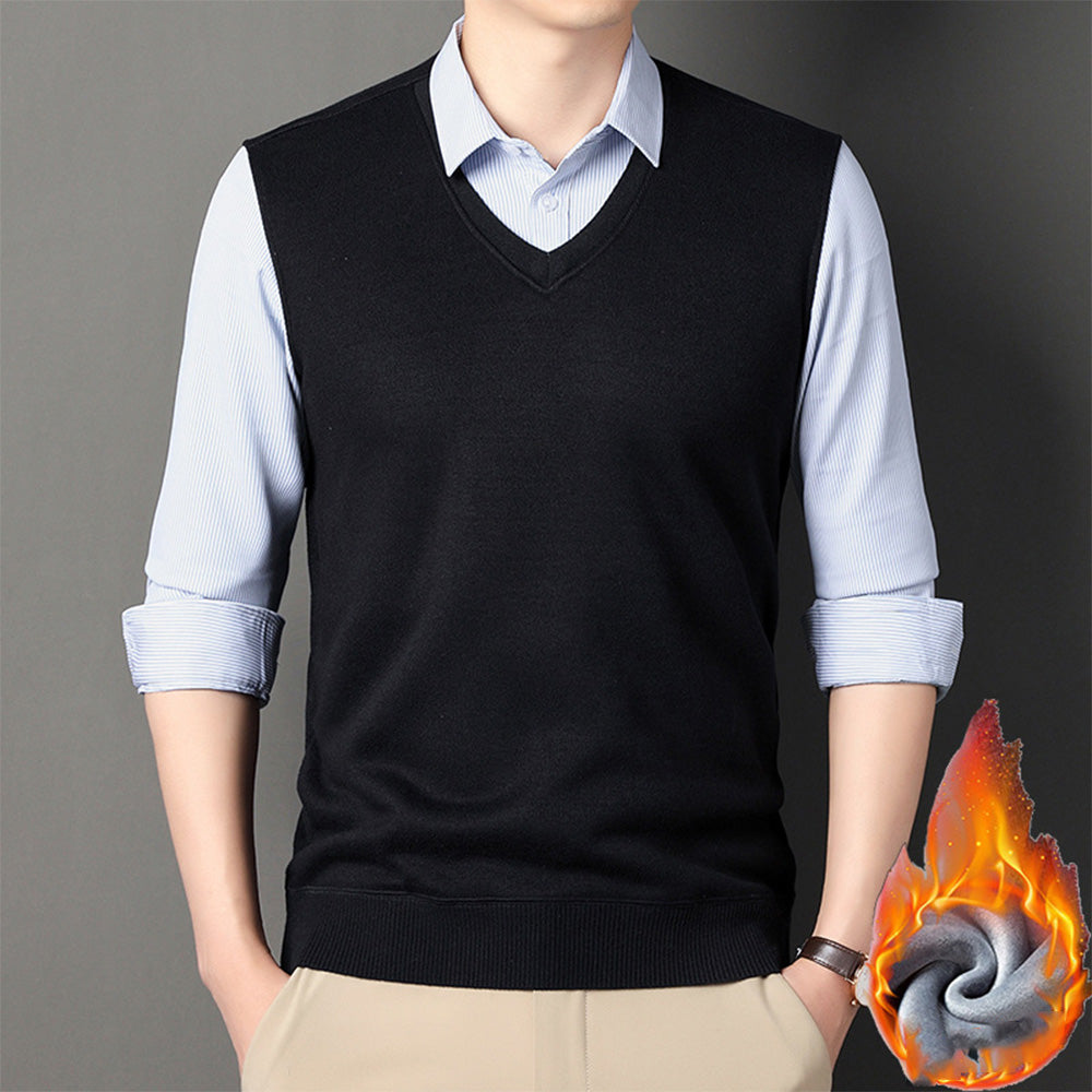 Macymars™ Men's Knitted Fake Two-Piece Bottoming Shirt Sweater