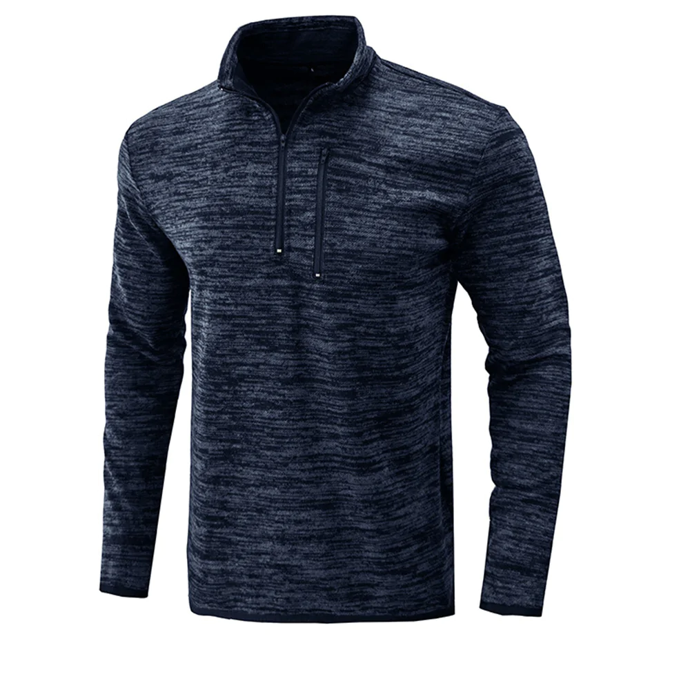 Macymars™ Men's Stand Collar Long Sleeve Pullover with Zipper