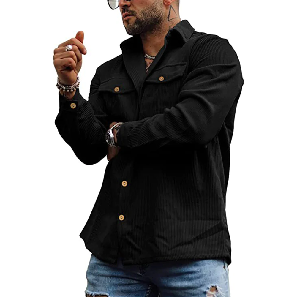 Macymars™ Men's Flap Pocket Lapel Corduroy Coat