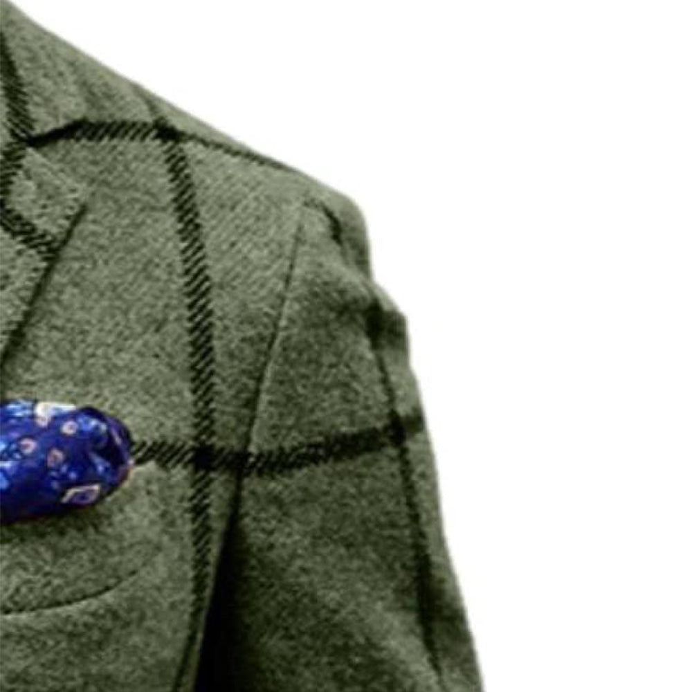 Macymars™ Mens Plaid Slim Fit Blazer Woolen Coat