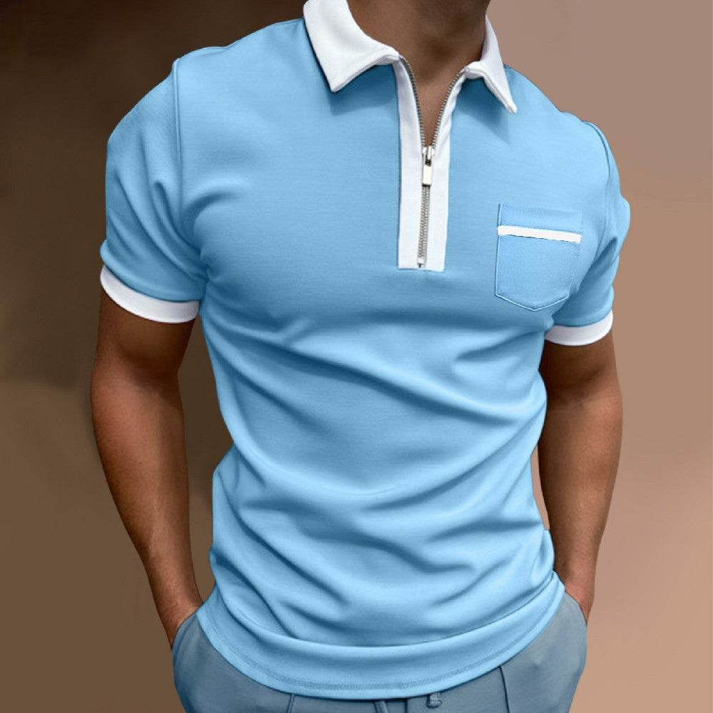 Macymars™ Men's Lapel Zipper Pocket Polo Shirt