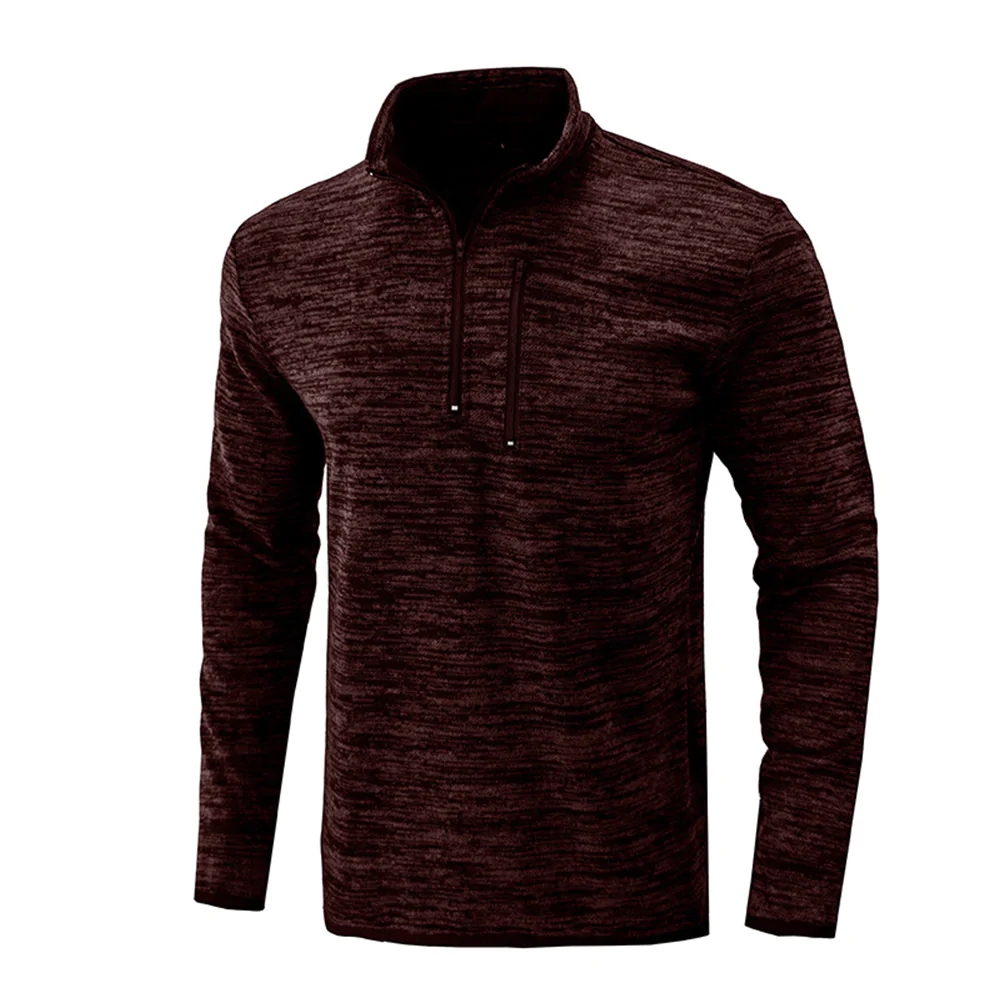 Macymars™ Men's Stand Collar Long Sleeve Pullover with Zipper