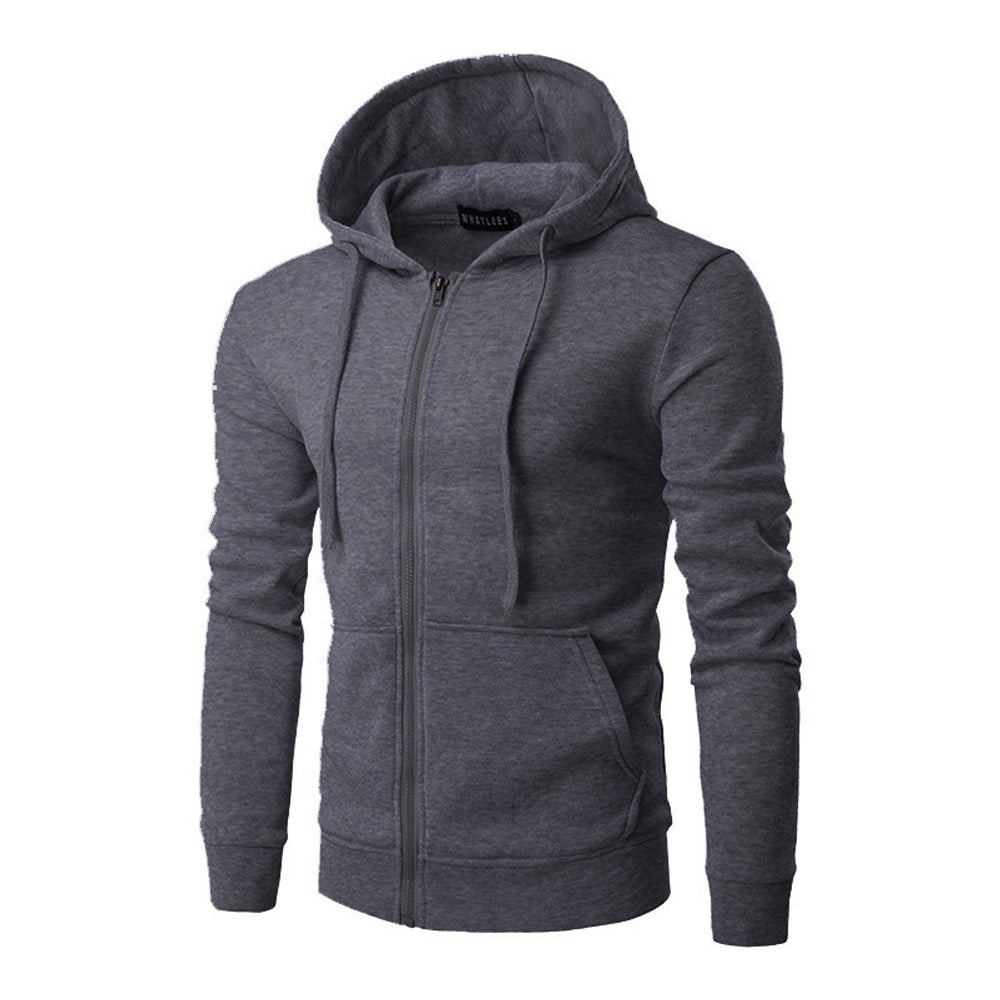 Macymars™ Men's Long Sleeve Solid Zip Hoodie
