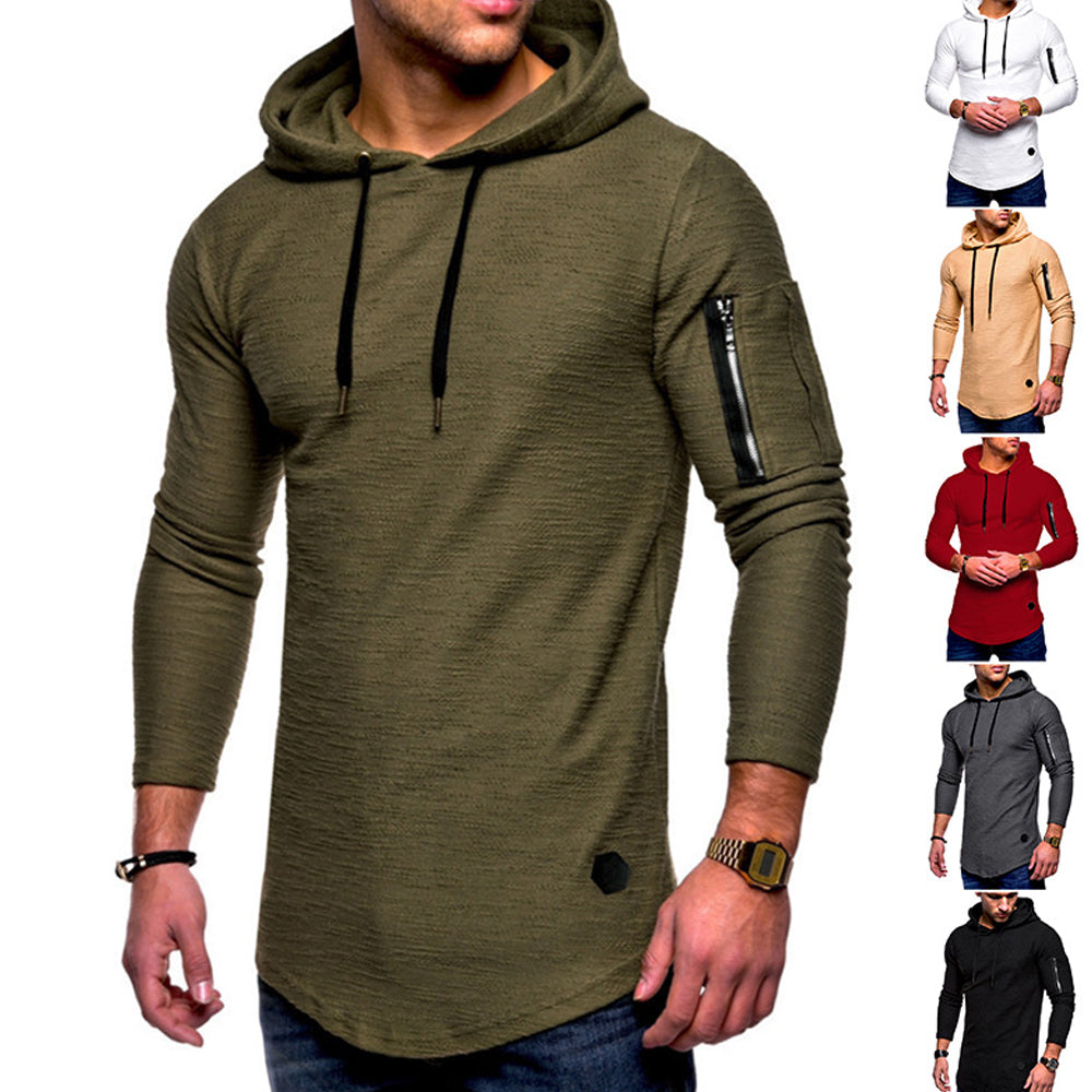 Macymars™ Men's arm zip hooded casual sweatshirt