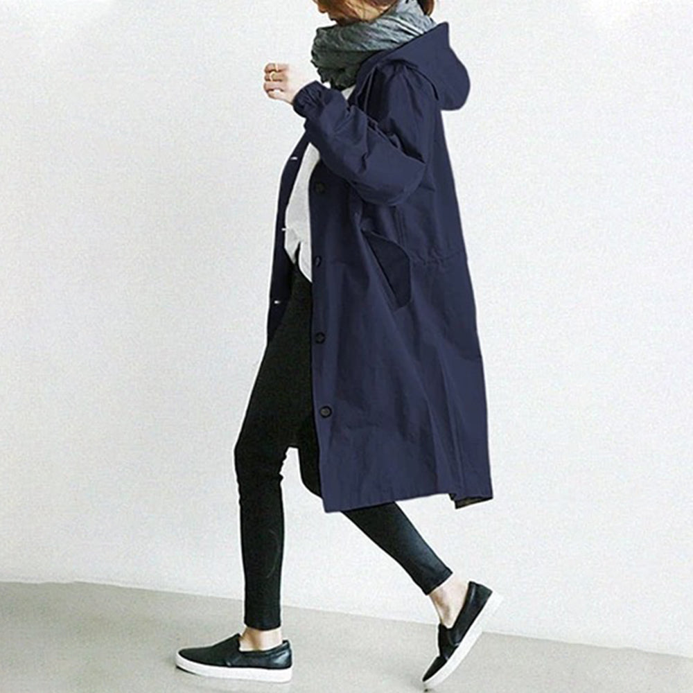 Macymars™ Water Resistant Oversize Hooded Windbreaker Jacket