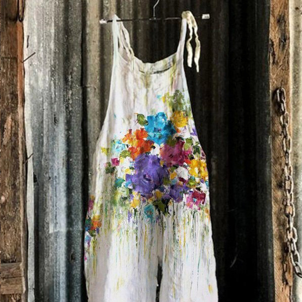 Macymars™ Ladies Vintage Sling Print Jumpsuit