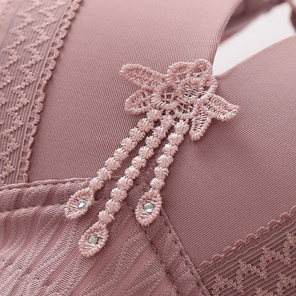 Macymars™ No-magnetic Embroidered No-wire Ring Plus Size Bra