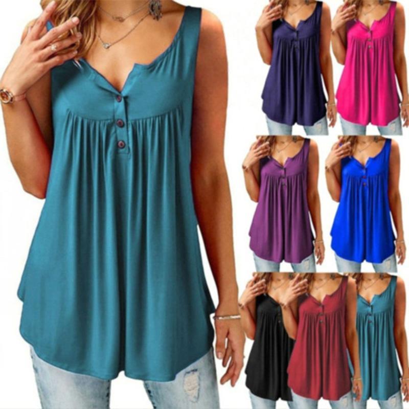 Macymars™ Women's Comfy Loose Button Sleeveless Tank Top