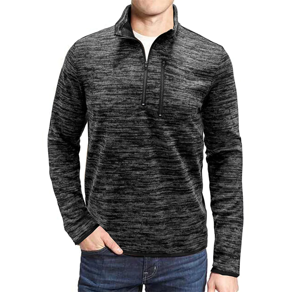 Macymars™ Men's Stand Collar Long Sleeve Pullover with Zipper