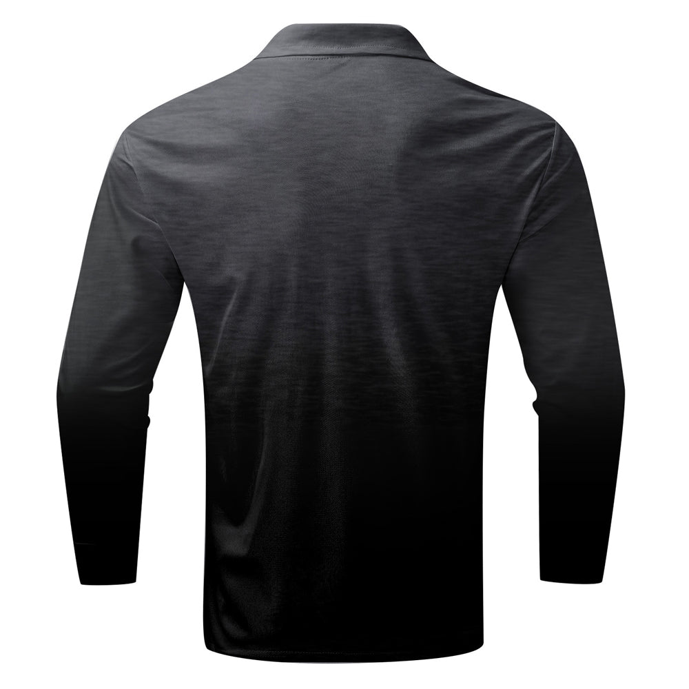 Macymars™ Men's Gradient Color Lapel Zipper Polo Shirt