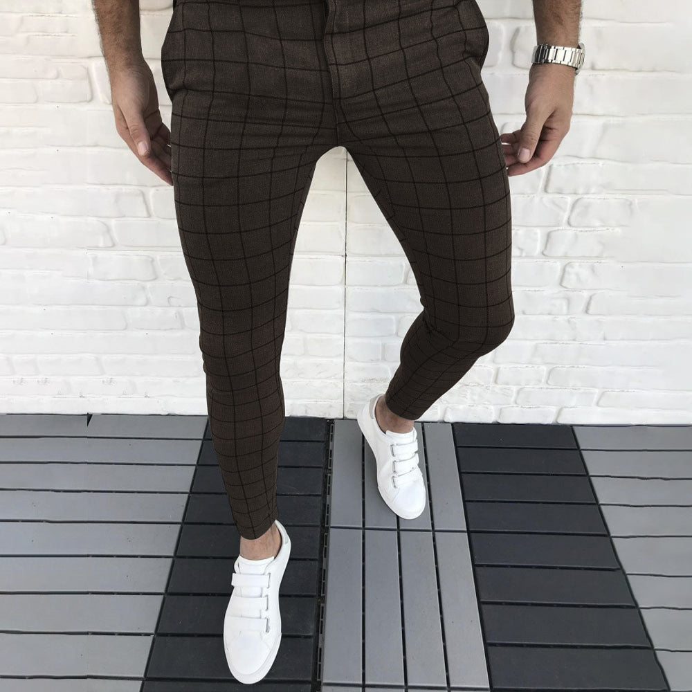Macymars™ Men's Casual Business Plaid Stretch Slim Pants