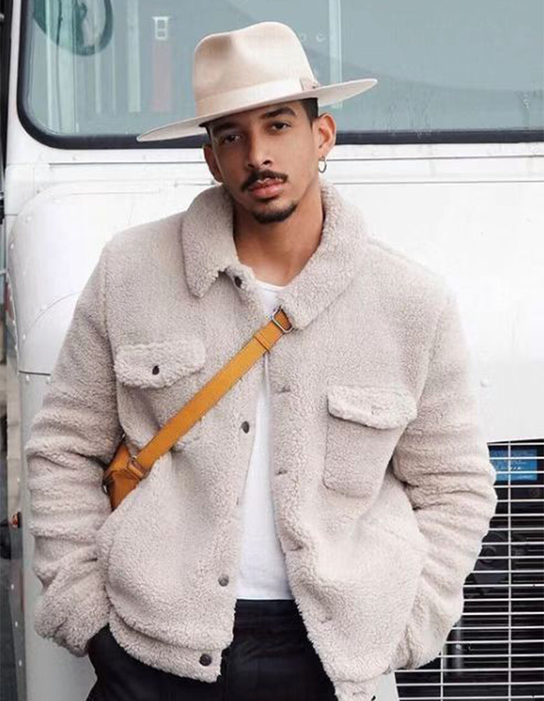 Macymars™ Men's Long Sleeve Plush Solid Color Autumn and Winter Jacket