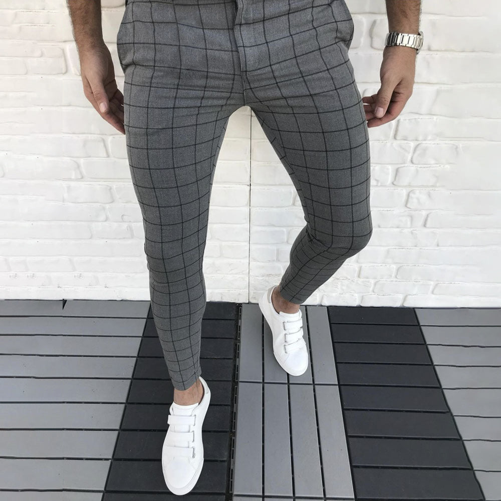 Macymars™ Men's Casual Business Plaid Stretch Slim Pants
