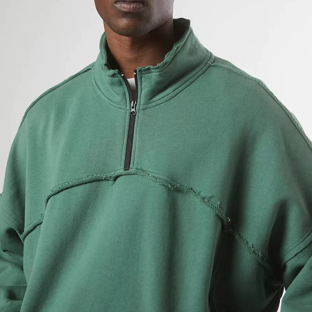 Macymars™ Men's Long Sleeve Stand Collar Pullover Zip Sweatshirt