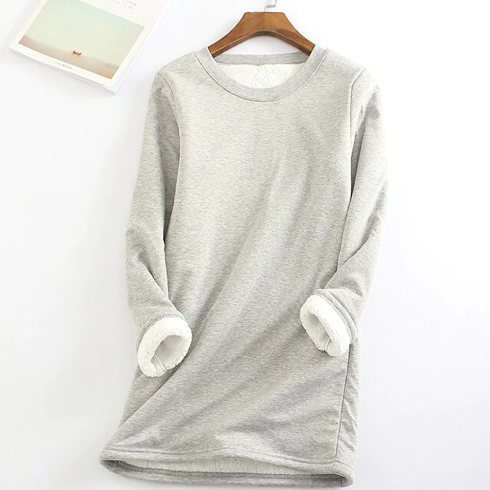 Macymars™ Warm Women T-Shirt Fleece Lined Thermal Tops