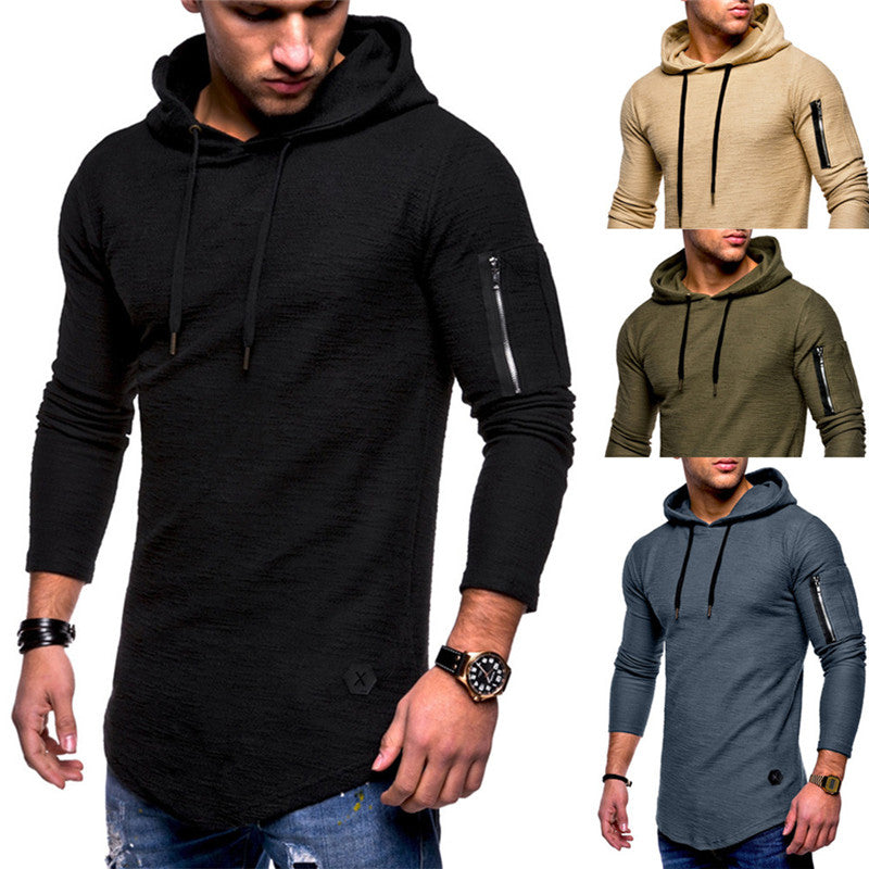 Macymars™ Men's arm zip hooded casual sweatshirt