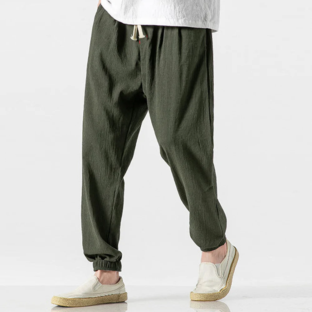 Macymars™ Solid Color Pocket Side Leggings Casual Cotton Linen Pants