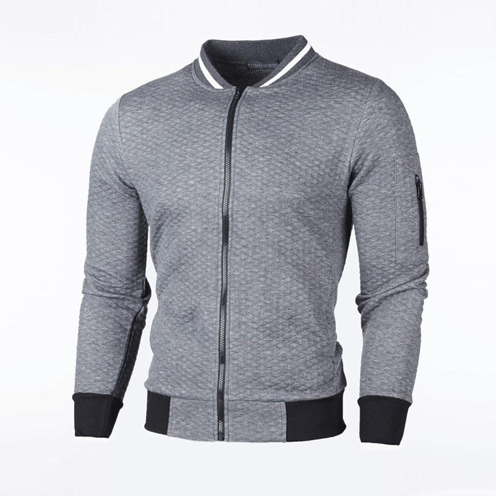 Macymars™ Men's Stand Collar Zip Sweatshirt Baseball Jacket