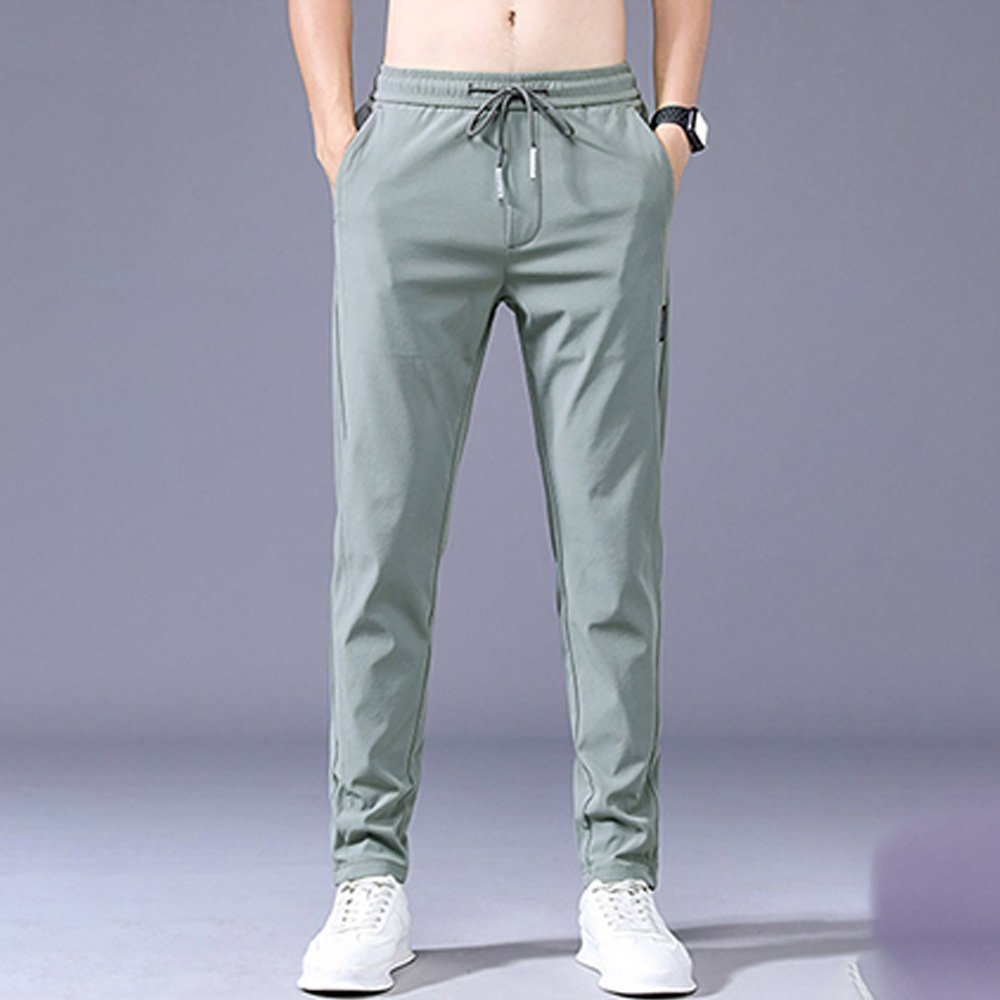 Macymars™ Men's Ice Silk Elastic Waist Drawstring Straight Trousers