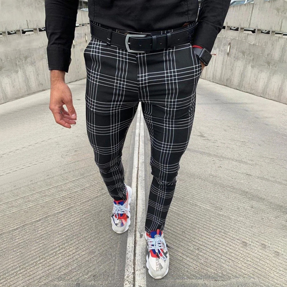 Macymars™ Men's Fashion Plaid Casual Pencil Long Pants