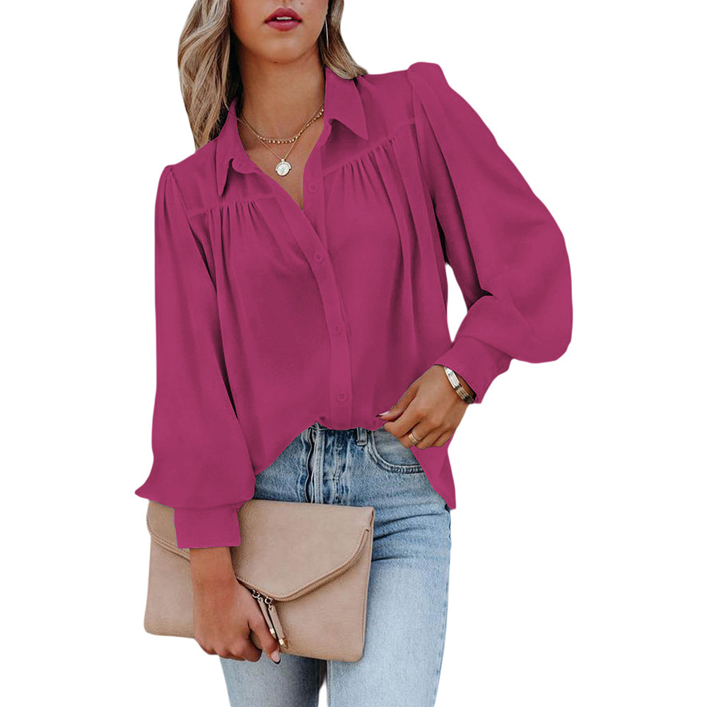 Macymars™ Women's V-neck Chiffon Long-sleeved Casual Business Office Work Shirt