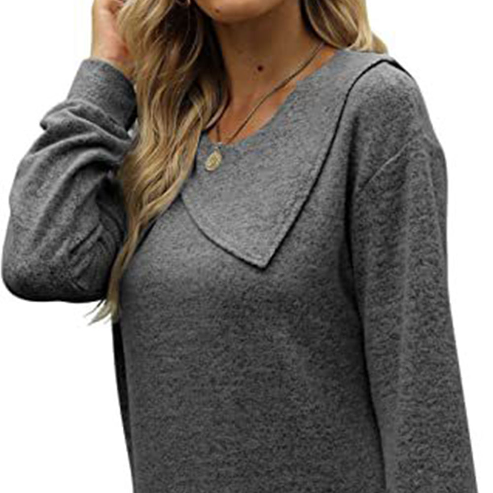 Macymars™ Women's Round Neck Button Long-sleeved Sweatshirt T-shirt