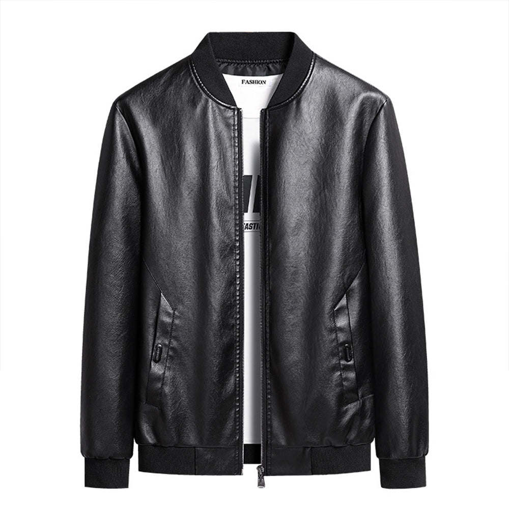 Macymars™ Men's Casual Baseball Collar Leather Jacket