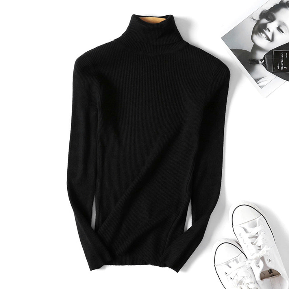 Macymars™ Thick Warm Turtleneck Sweaters Solid Pattern Casual Winter Wears Knitted Sweater