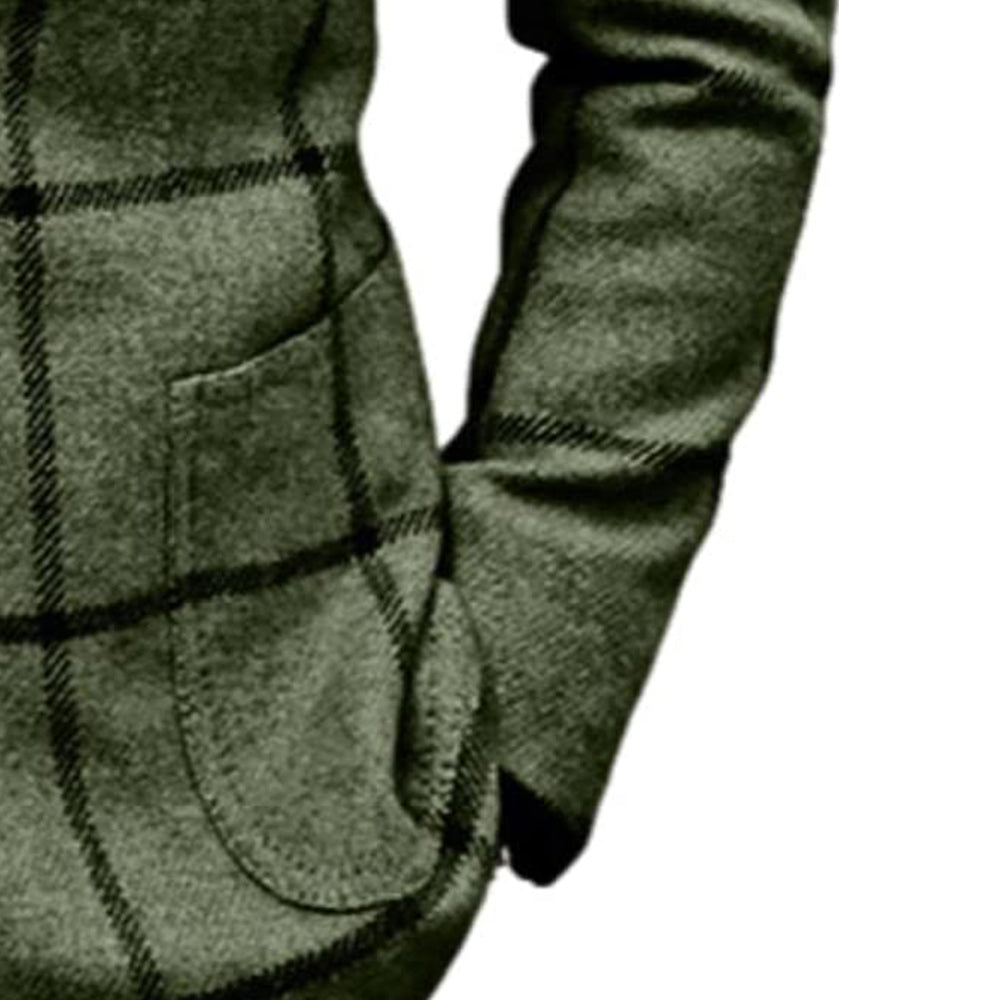 Macymars™ Mens Plaid Slim Fit Blazer Woolen Coat