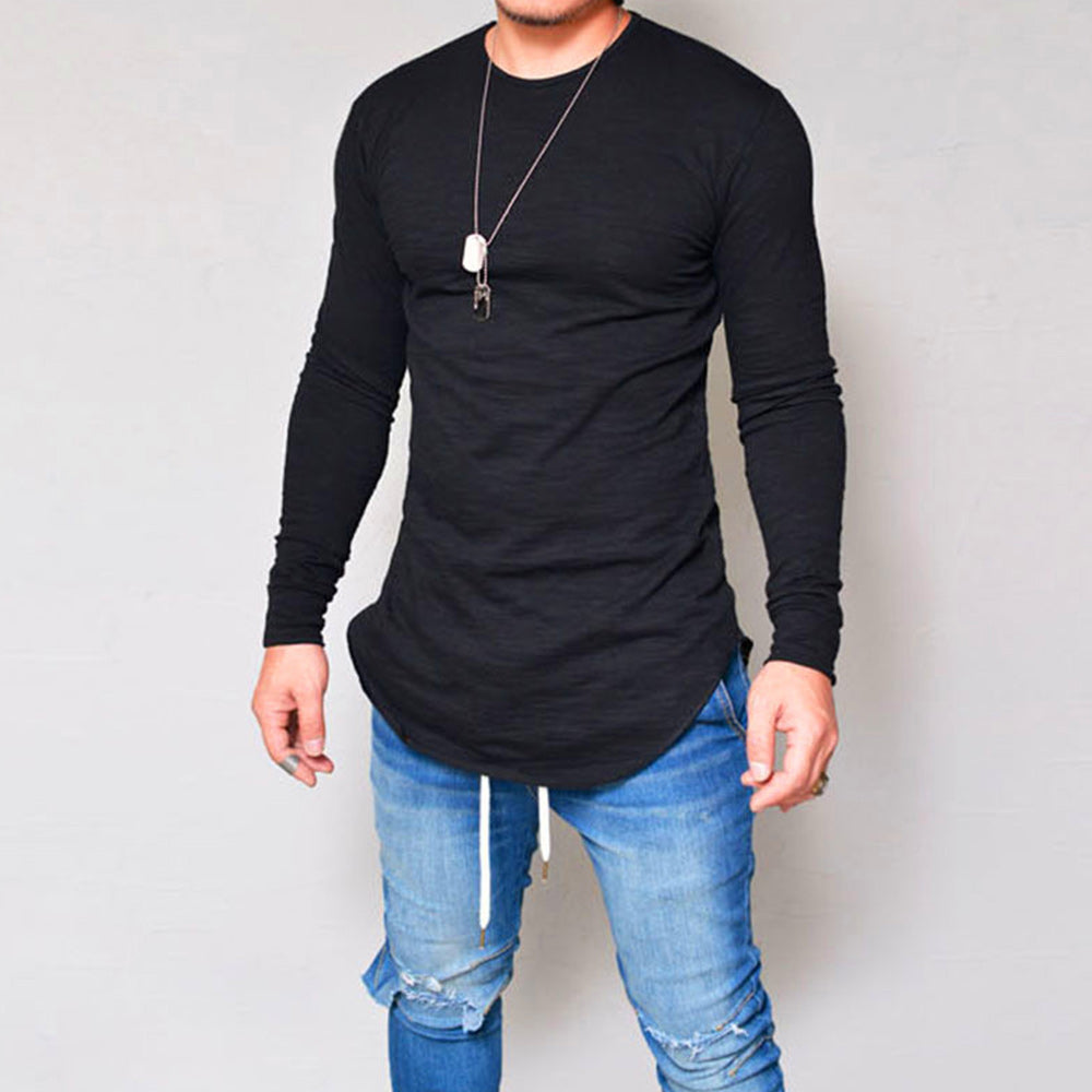 Macymars™ Men Solid Color Basic Spring Autumn Long Sleeve T-shirt