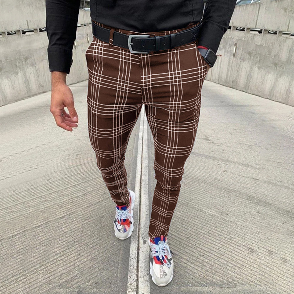 Macymars™ Men's Fashion Plaid Casual Pencil Long Pants