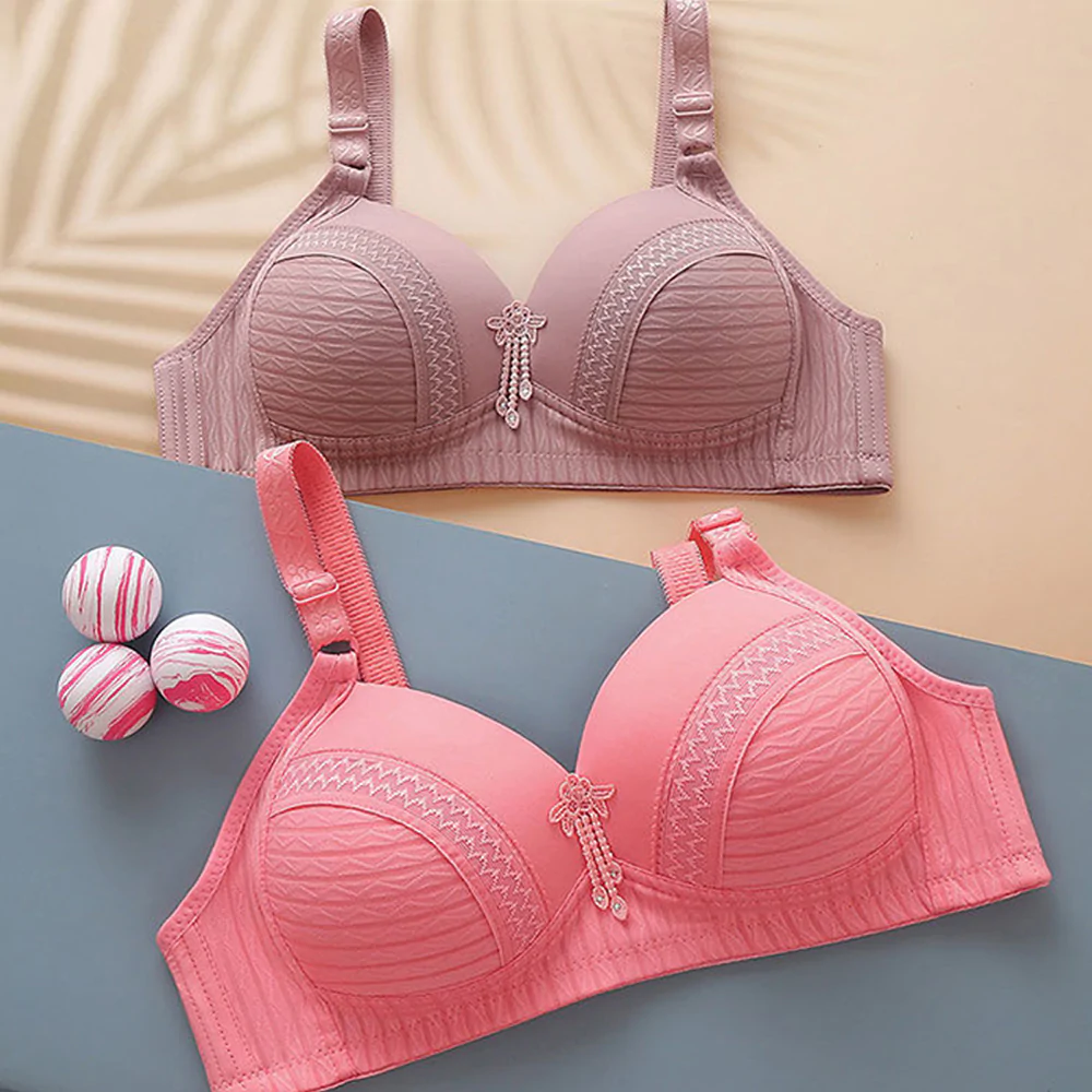 Macymars™ No-magnetic Embroidered No-wire Ring Plus Size Bra