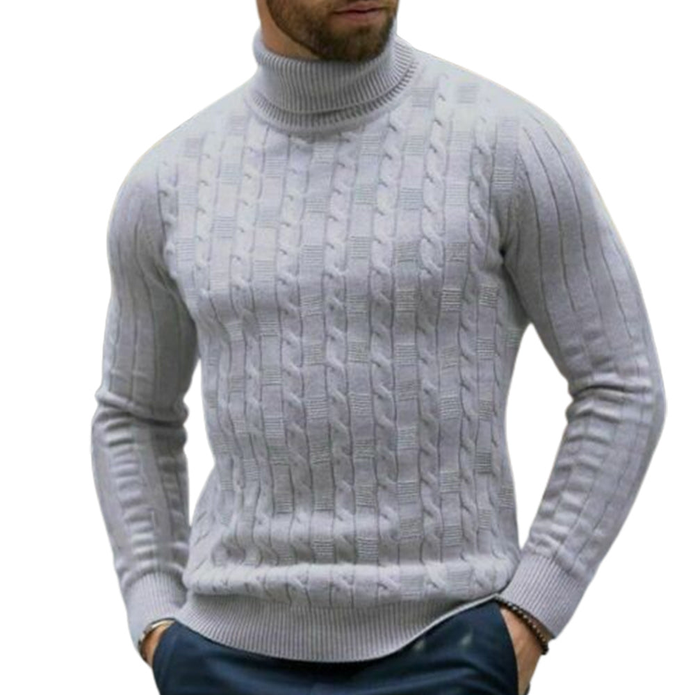 Macymars™ Men's Solid Jacquard Turtleneck Sweater