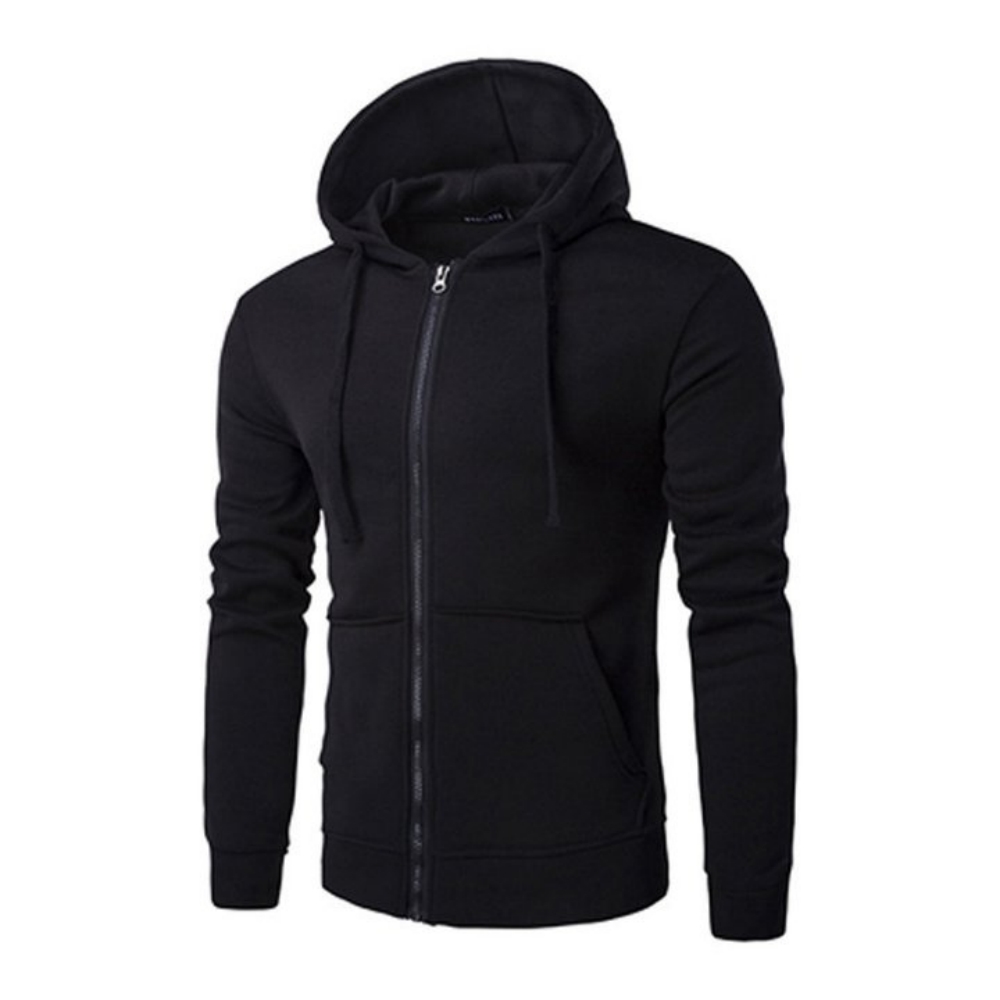 Macymars™ Men's Long Sleeve Solid Zip Hoodie