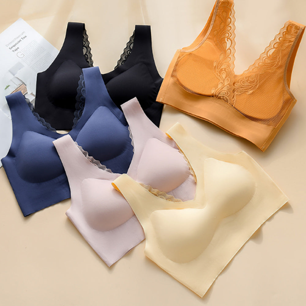 Macymars™ Large size seamless non-wired latex bra