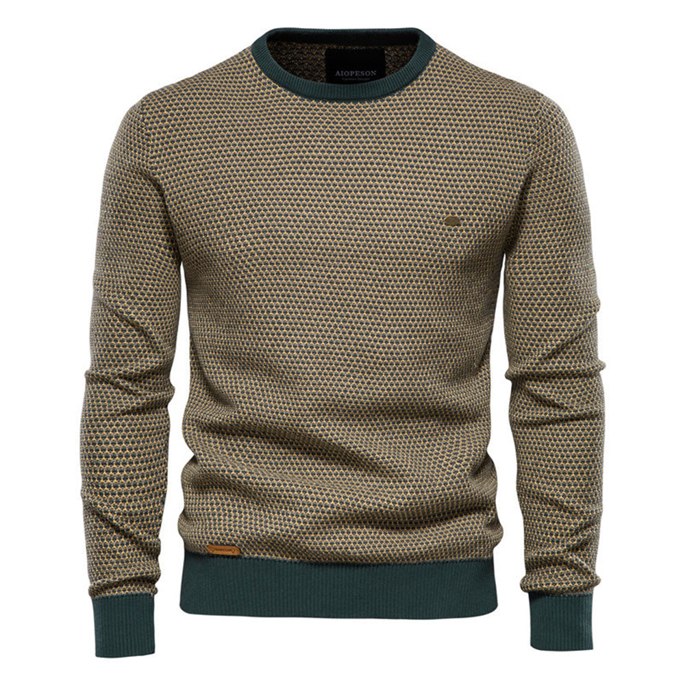 Macymars™ Men's Long Sleeve Crew Neck Colorblock Pullover Sweater