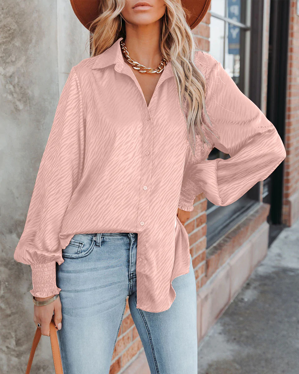 Macymars™ Women Loose Lapel Lantern Long Sleeve Shirt