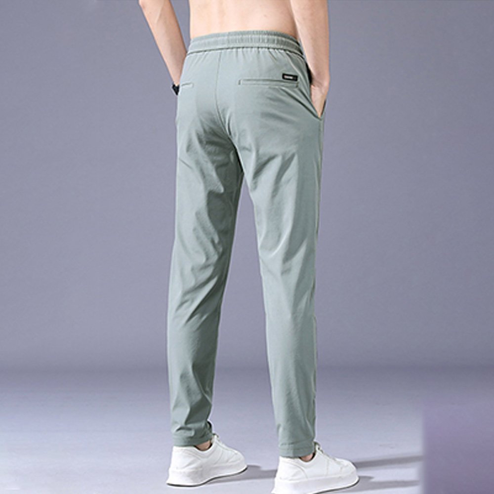 Macymars™ Men's Ice Silk Elastic Waist Drawstring Straight Trousers