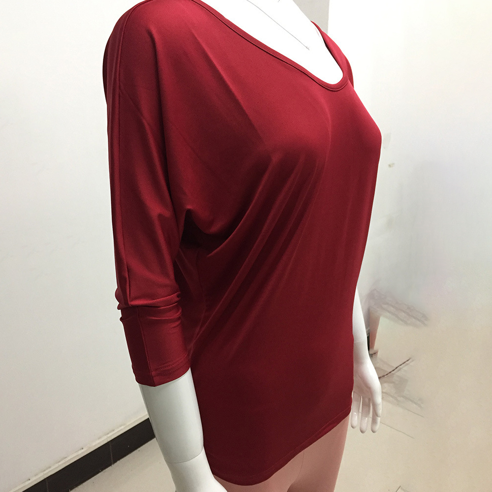 Macymars™ Women's Plus Size Loose Batwing 3/4 Sleeve Blouse Buttons T Shirts V Neck Tops
