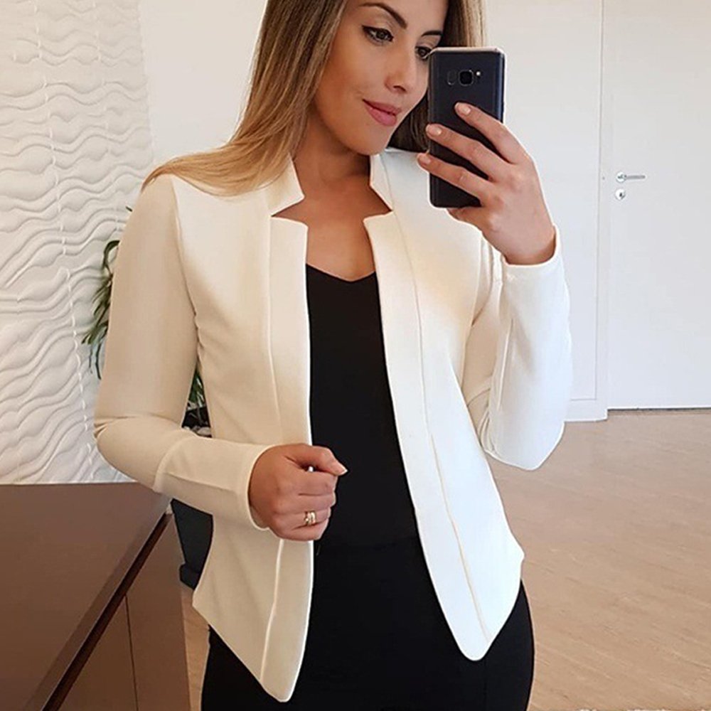 Macymars™ 2022 Women's Autumn and Winter Suit Long Sleeve Solid Color Cardigan Jacket