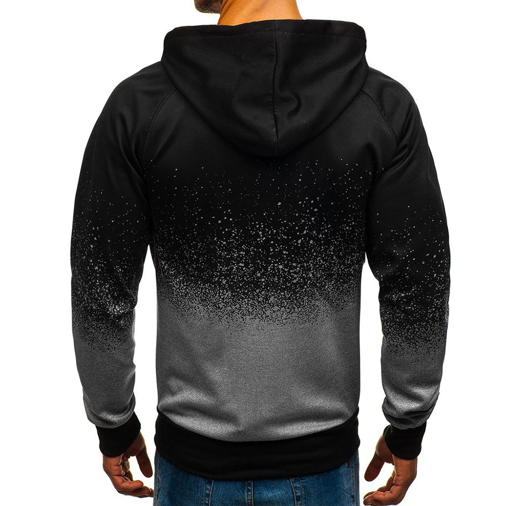 Macymars™ Men's Gradient Print Hooded Zip Sweatshirt Jacket