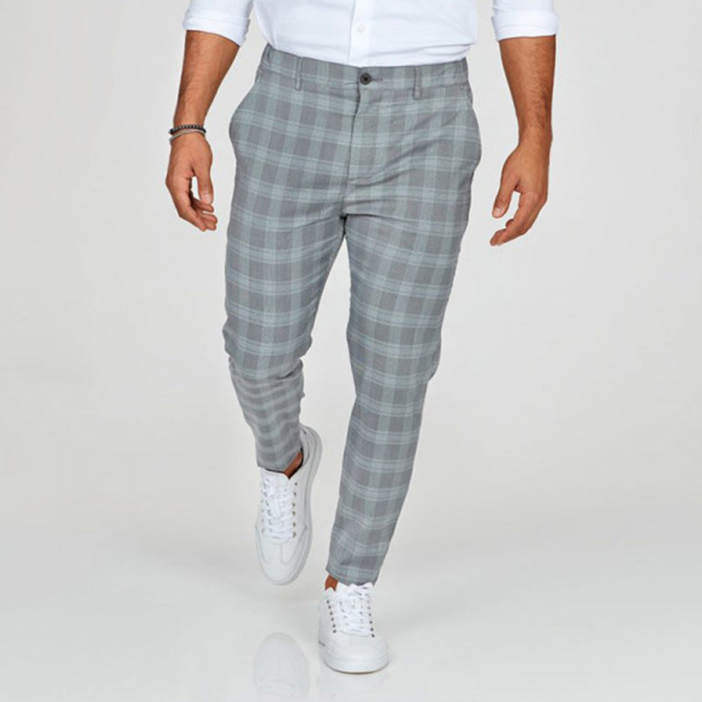 Macymars™ Men's Plaid Straight Leg Chinos