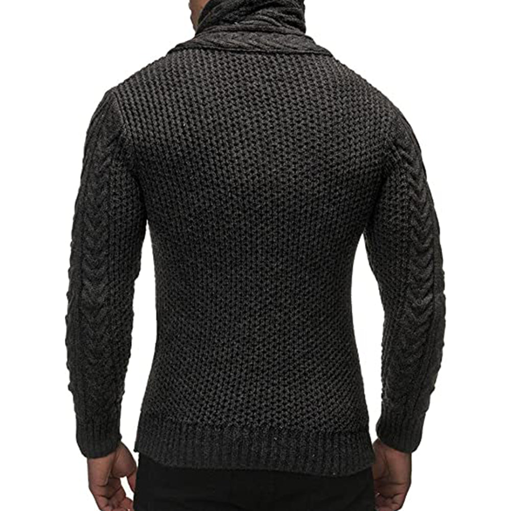 Macymars™ Men's Claw Button Turtleneck Knit Sweater Jacket