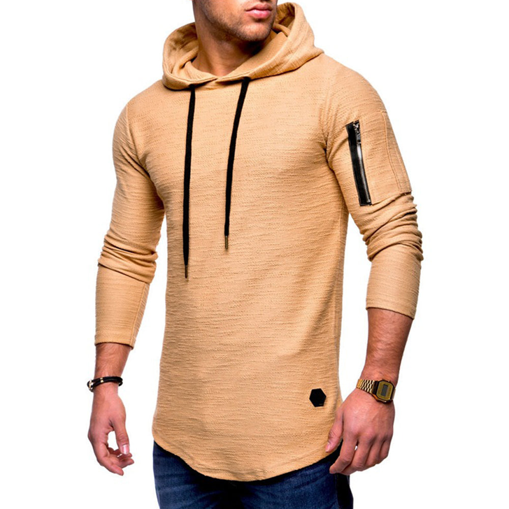 Macymars™ Men's arm zip hooded casual sweatshirt